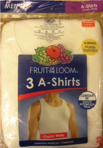 Fruit of The Loom Men's White A-Shirts - 3 Pack