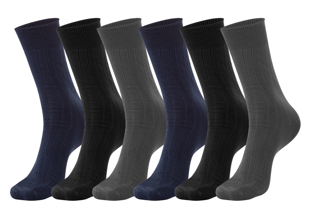 5 Pack Mens Dress Socks Cotton Black Size 10-13