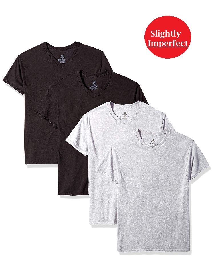 hanes v neck t shirts