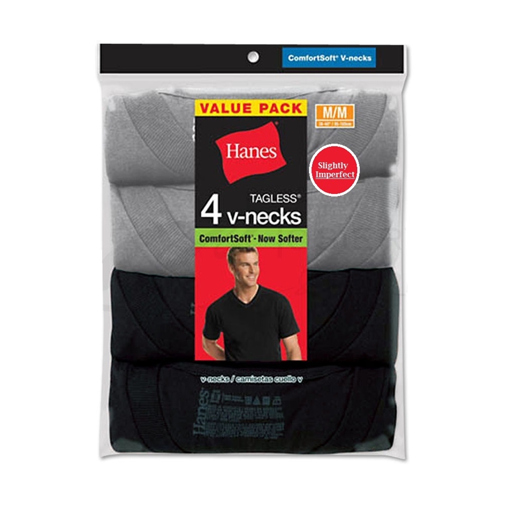 Hanes Men's Colored VNeck TShirts 4 Pack